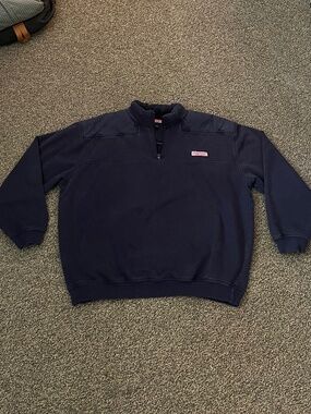 Vineyard Vines 100% Cotton Navy Quarter Zip Sweatshirt Women's Medium